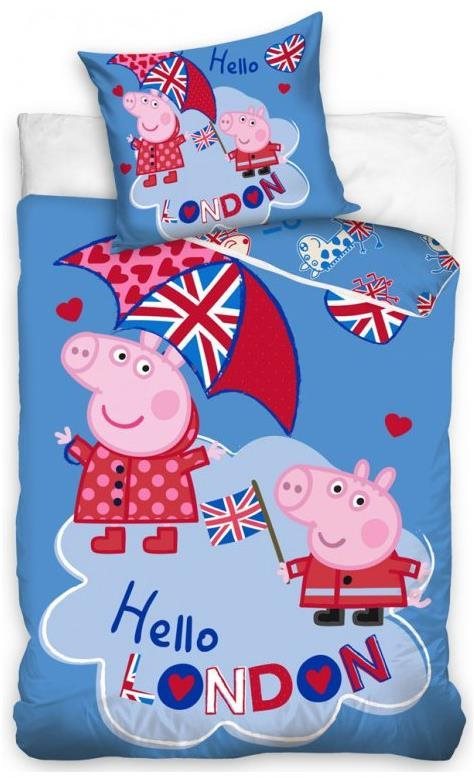 Gyerek ágyneműhuzat TIPTRADE kétoldalú - Peppa malac és George Londonban